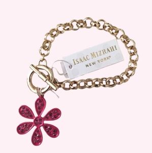 ISAAC MIZRAHI Pink Daisy Toggle Bracelet